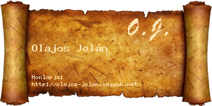 Olajos Jolán névjegykártya